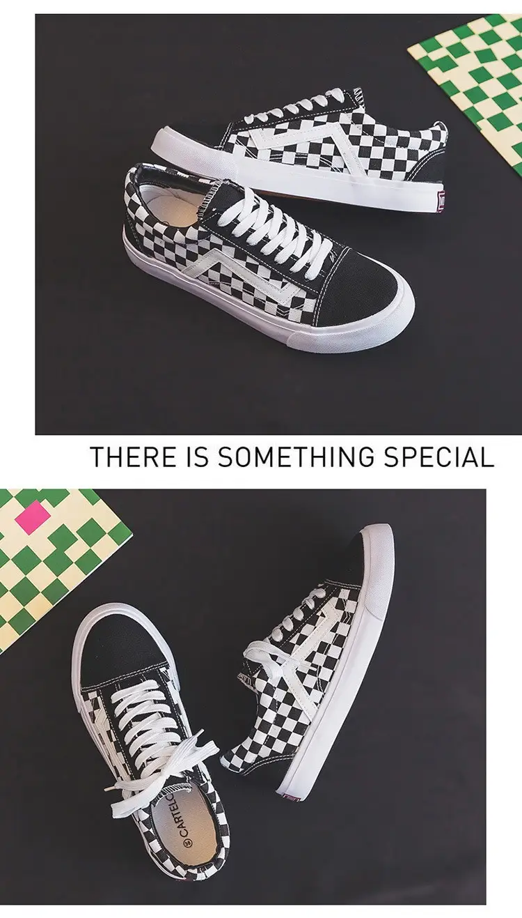 2024 Checkered Canvas Casual Sneakers for Women — feature 10