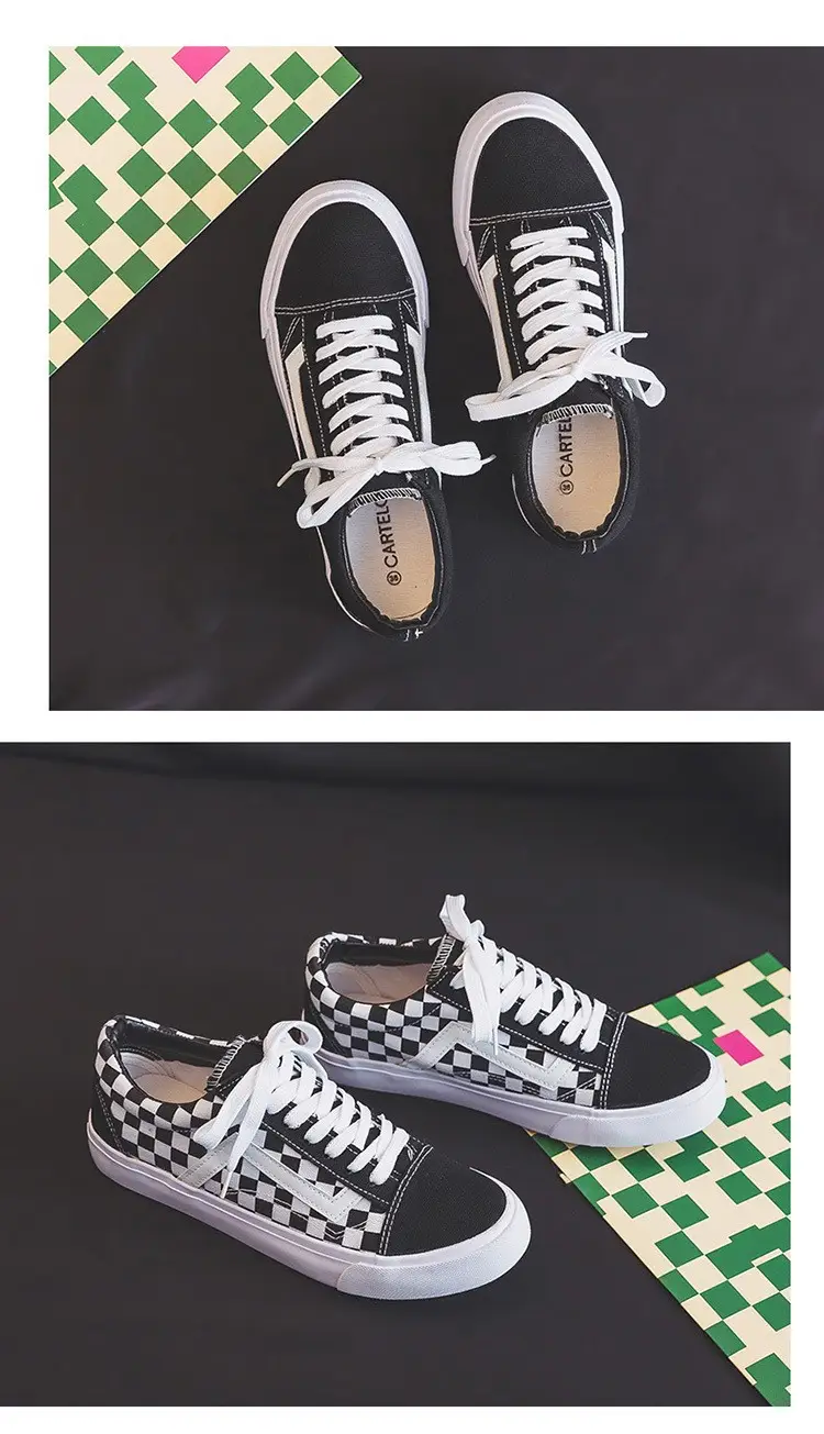 2024 Checkered Canvas Casual Sneakers for Women — feature 11