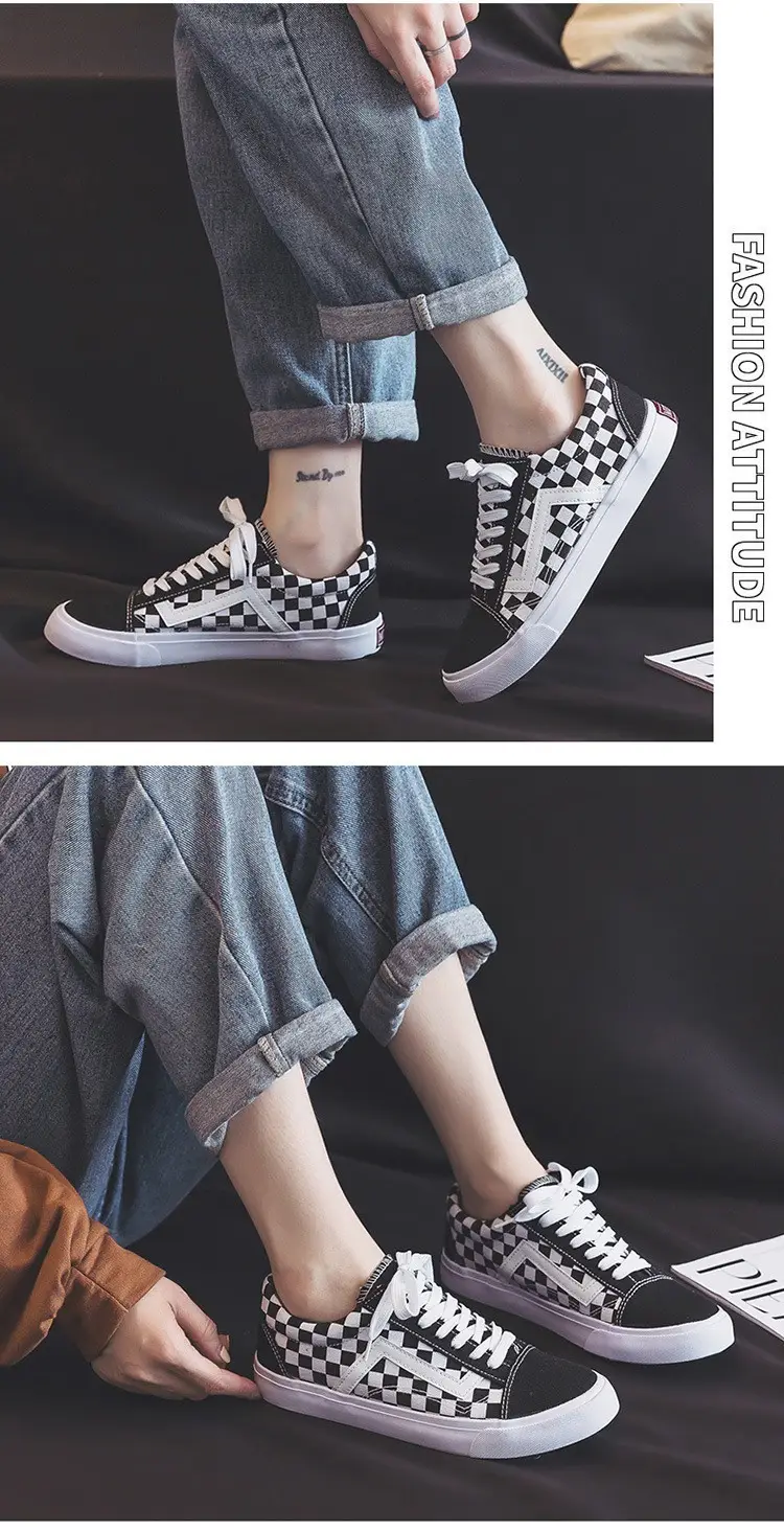 2024 Checkered Canvas Casual Sneakers for Women — feature 14