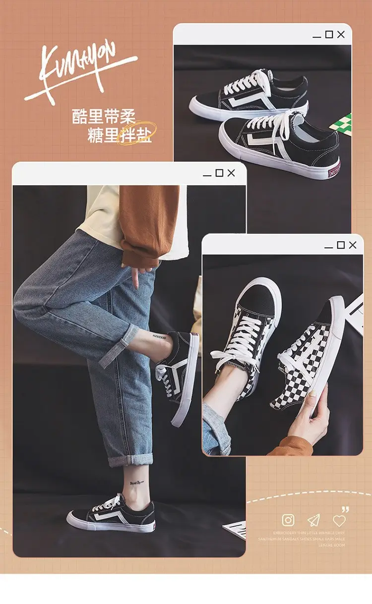 2024 Checkered Canvas Casual Sneakers for Women — feature 8