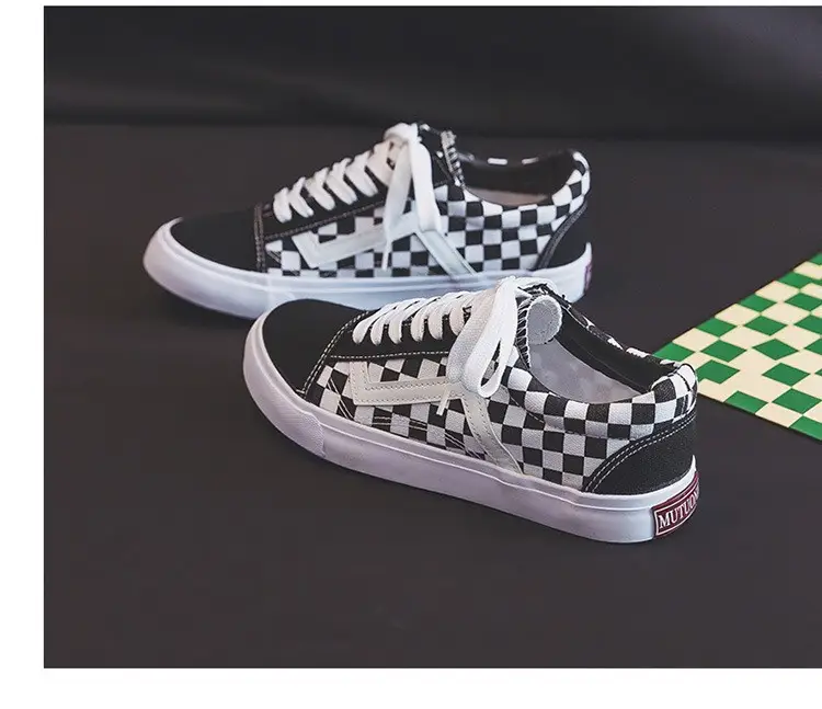 2024 Checkered Canvas Casual Sneakers for Women — feature 9