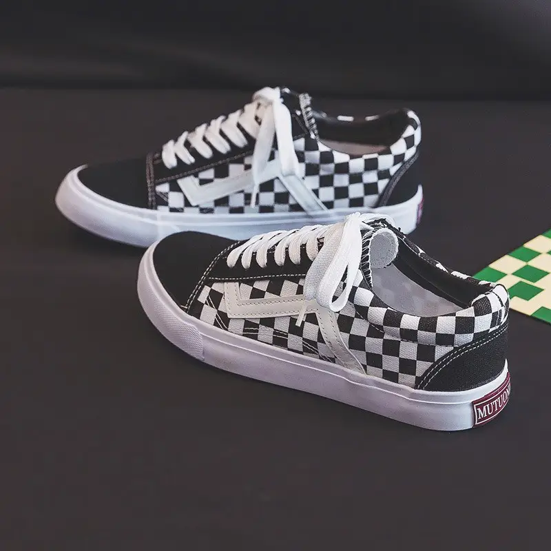 2024 Checkered Canvas Casual Sneakers for Women - Image 2