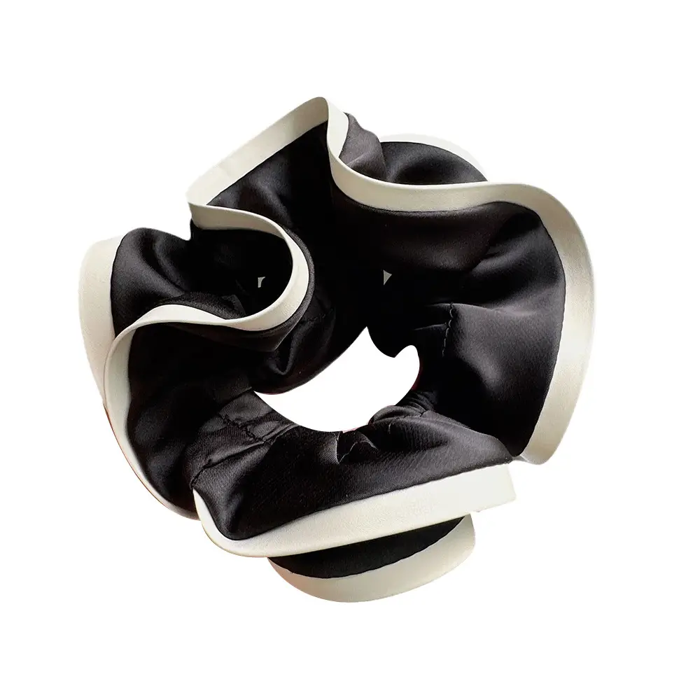 Double Layer Lace Hair Band Black PU Leather - Image 6