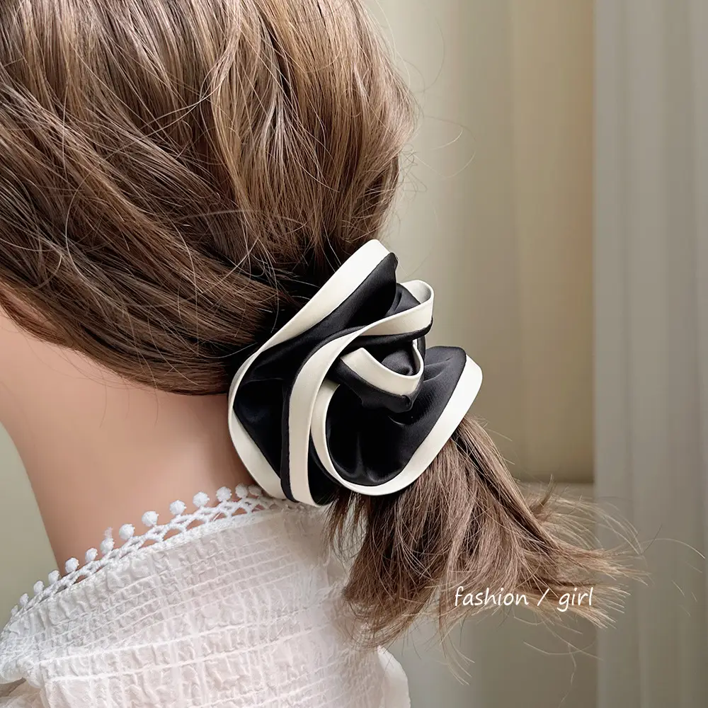 Double Layer Lace Hair Band Black PU Leather — feature 4