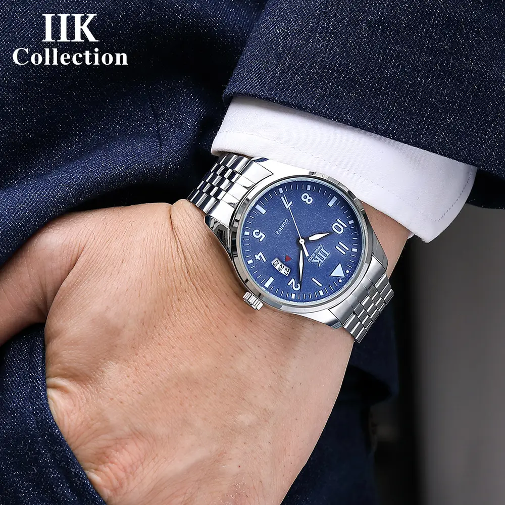 IIK Stainless Steel Men's Digital Watch Blue Dial - Image 10