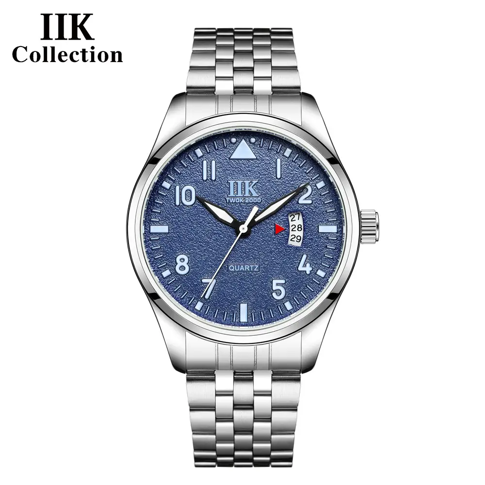 IIK Stainless Steel Men's Digital Watch Blue Dial - Image 2