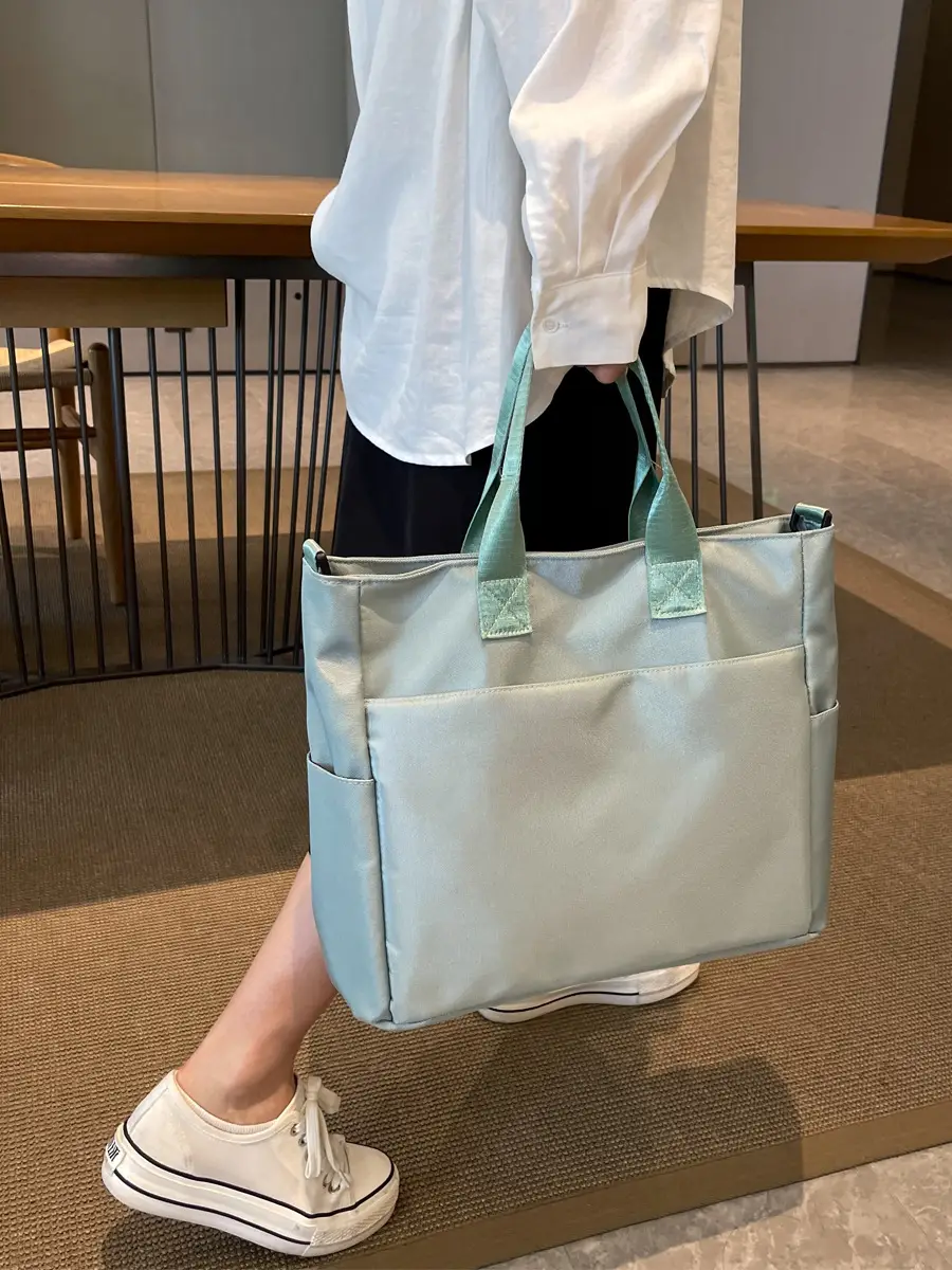 Women's Large Capacity Oxford Cloth Tote Bag Light Blue - Image 7