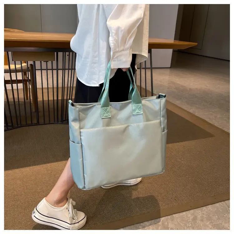 Women's Large Capacity Oxford Cloth Tote Bag Light Blue — feature 16