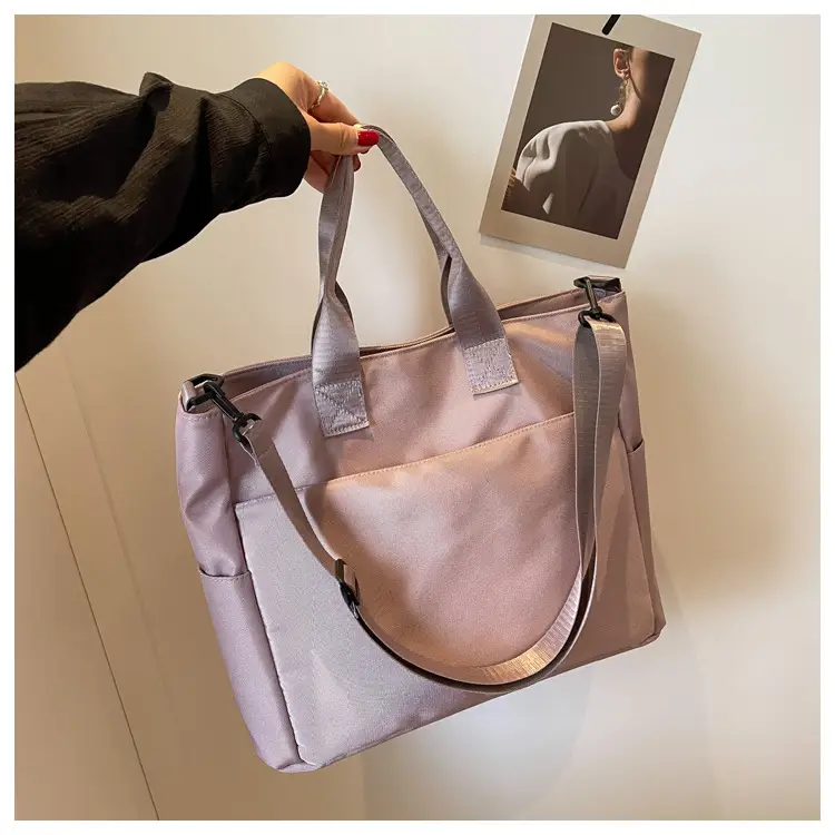 Women's Large Capacity Oxford Cloth Tote Bag Light Blue — feature 30
