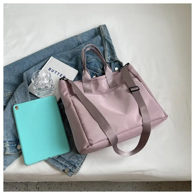 Women's Large Capacity Oxford Cloth Tote Bag Light Blue — feature 35
