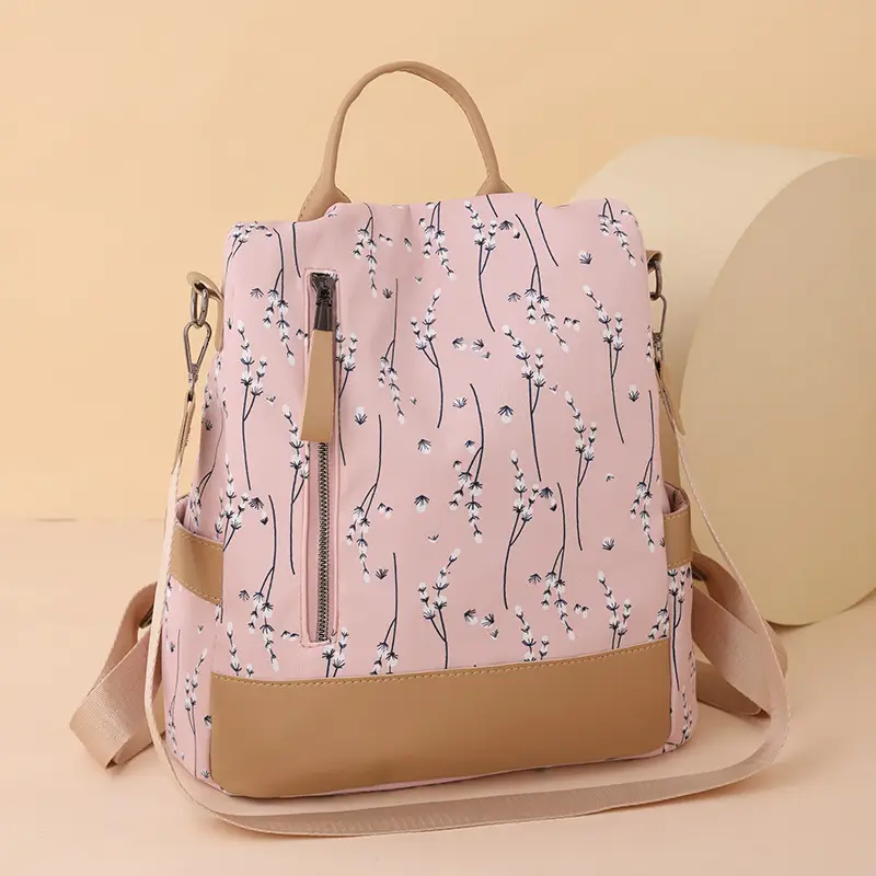 Light Blue Floral Oxford Women's Backpack 2023 - Image 7