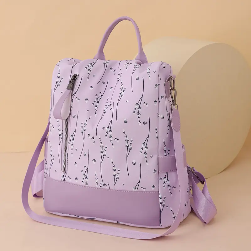 Light Blue Floral Oxford Women's Backpack 2023 - Image 8