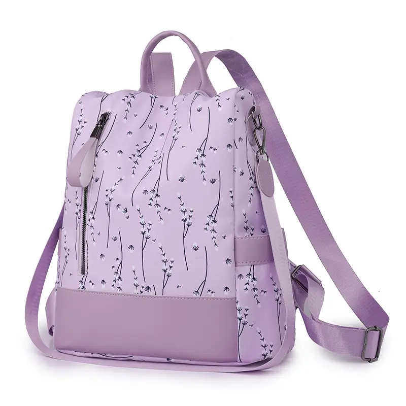 Light Blue Floral Oxford Women's Backpack 2023 - Image 9