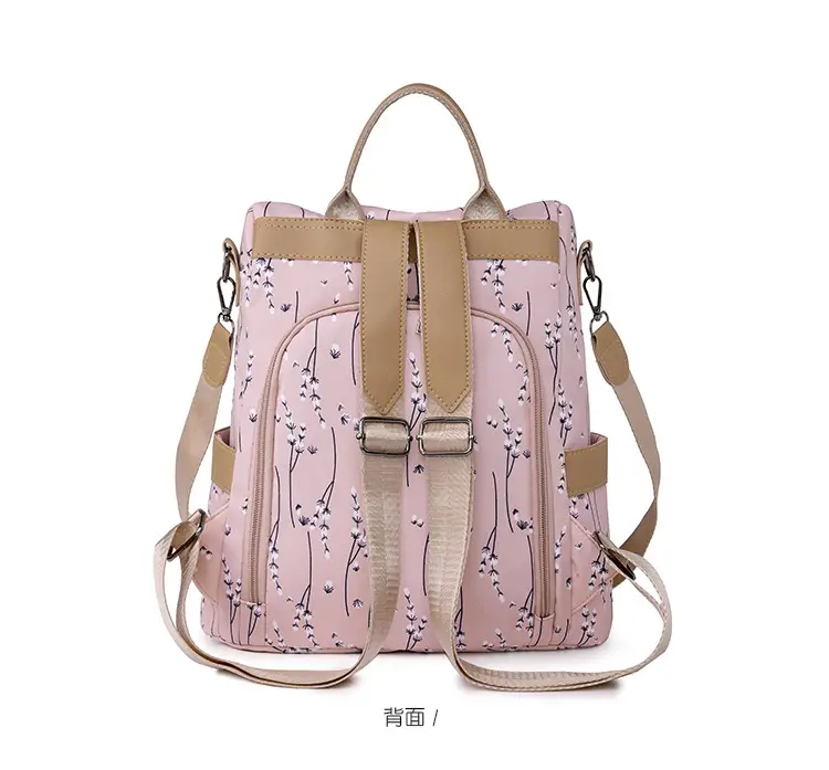 Light Blue Floral Oxford Women's Backpack 2023 — feature 13