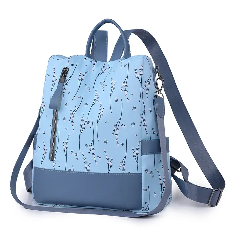 Light Blue Floral Oxford Women's Backpack 2023 - Image 2