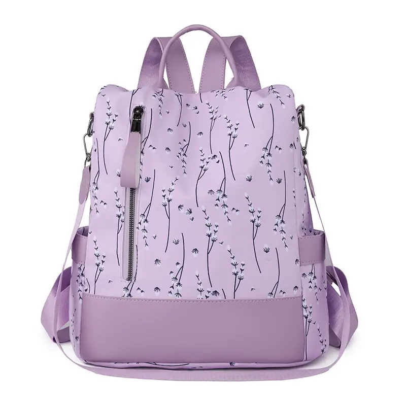 Light Blue Floral Oxford Women's Backpack 2023 - Image 3