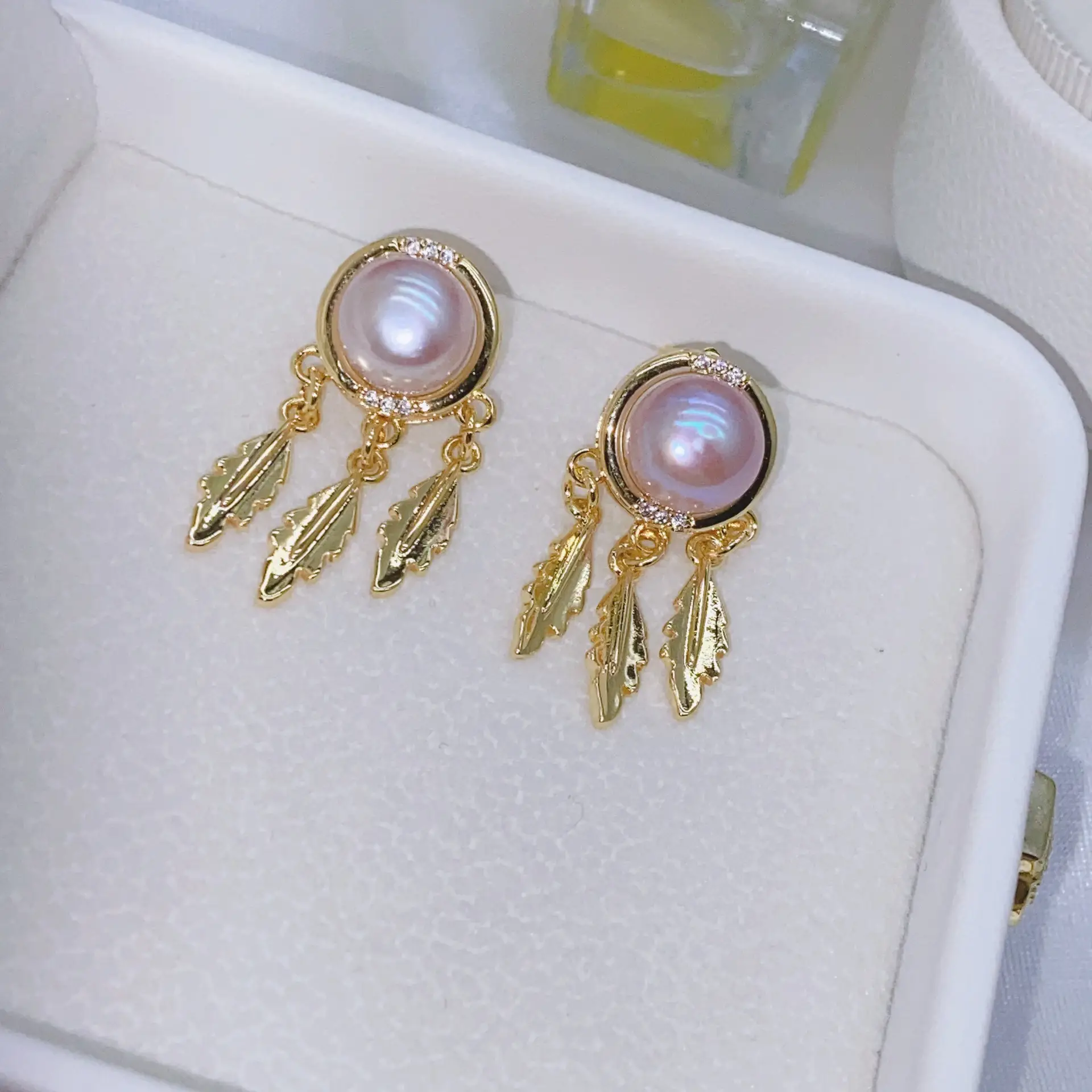 S925 Gold Pearl Dream Catcher Earrings Necklace Set — feature 16