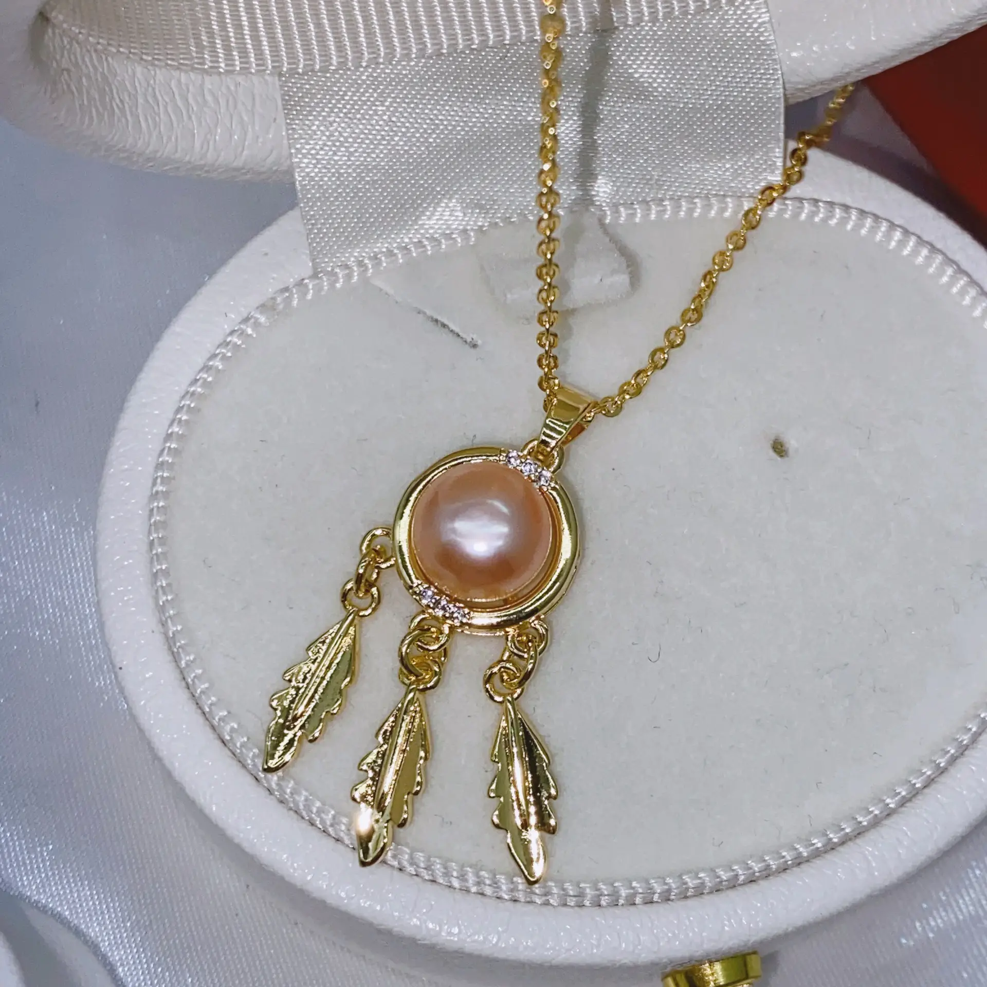 S925 Gold Pearl Dream Catcher Earrings Necklace Set — feature 18