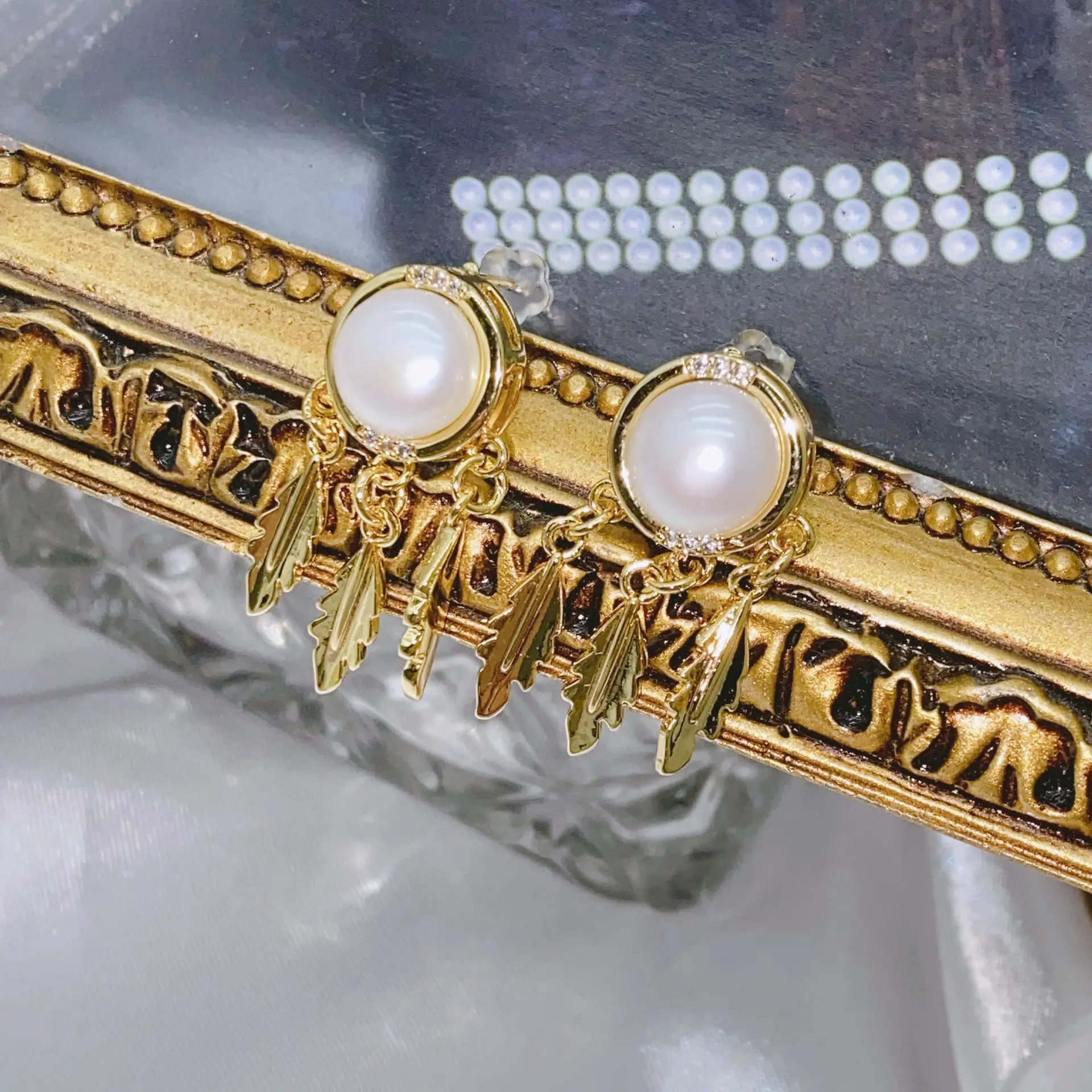 S925 Gold Pearl Dream Catcher Earrings Necklace Set — feature 20