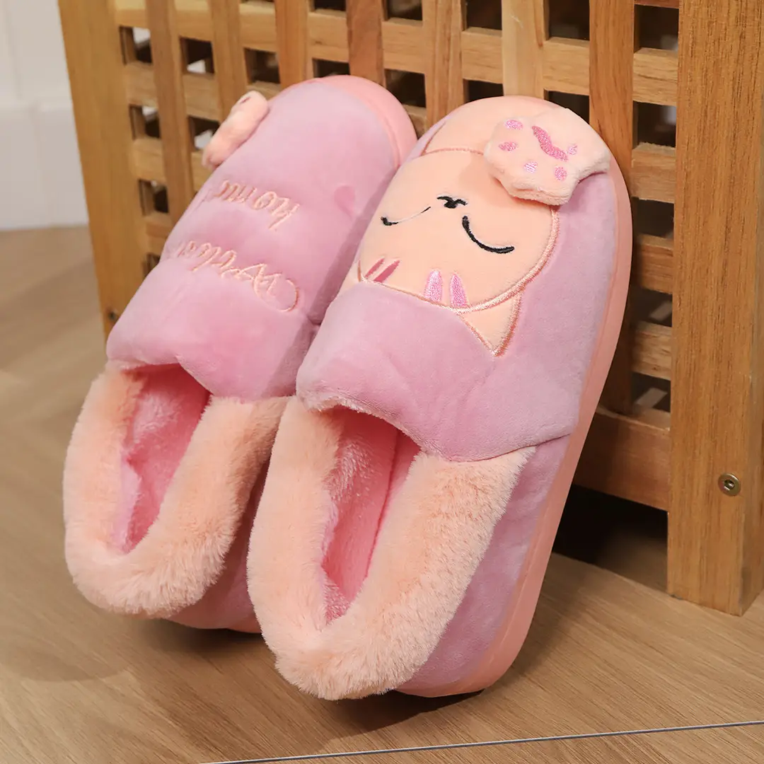 Cotton slippers women's autumn and winter new lucky cat Korean cute warm adult couple cotton slippers men's cross-border foreign trade