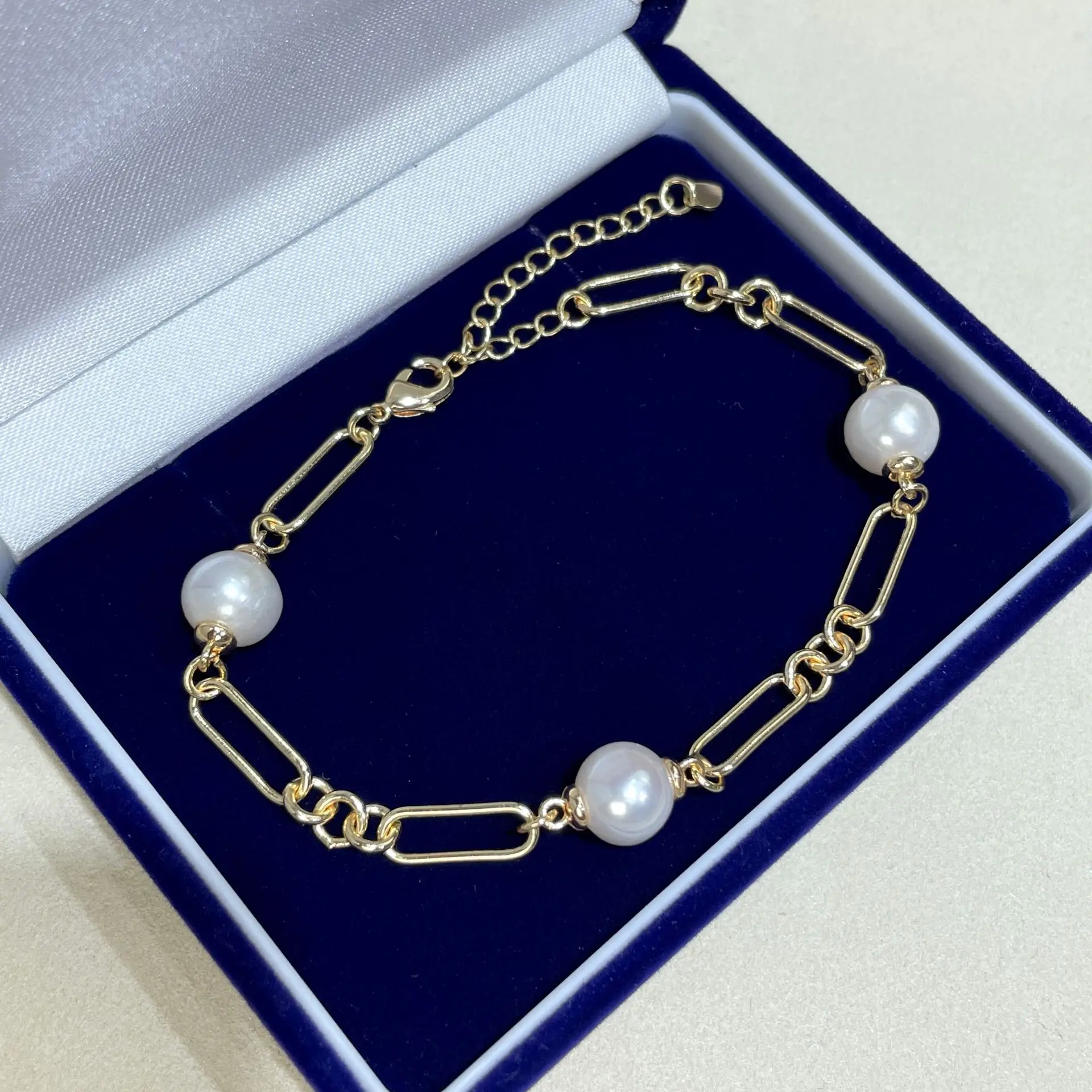 18K Gold Pearl Bracelet for Women