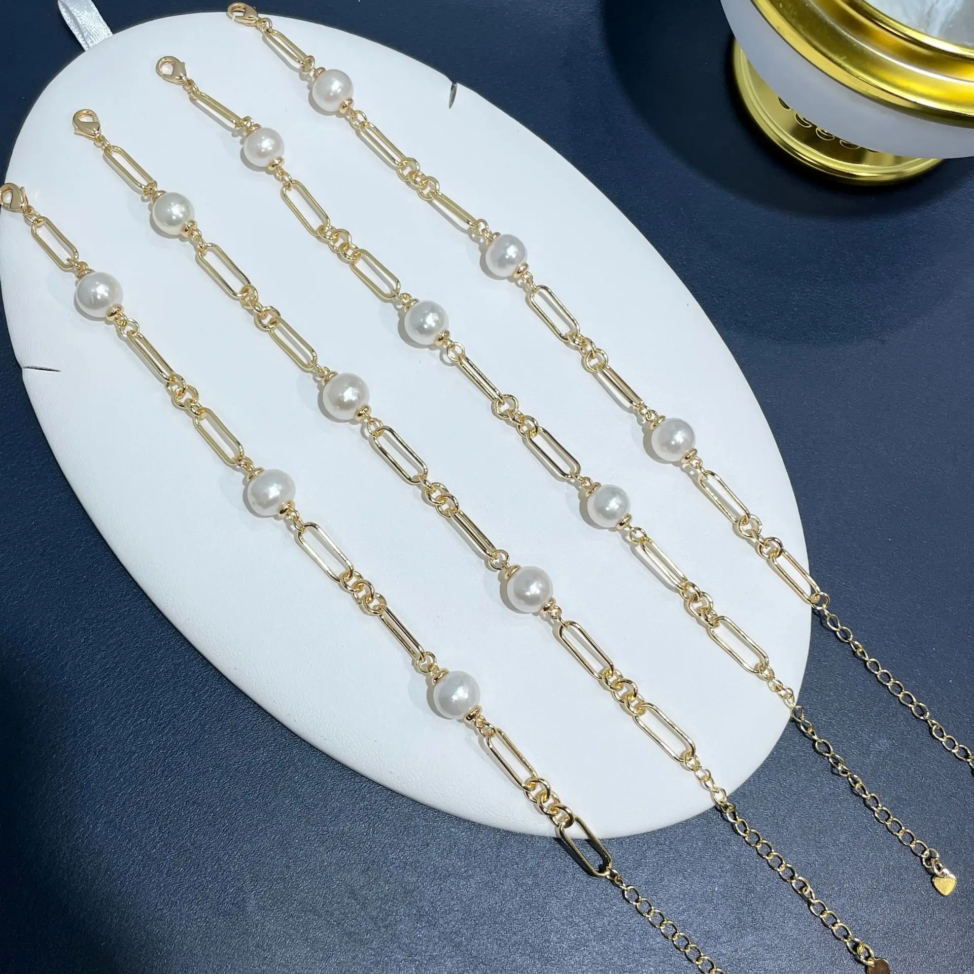 18K Gold Pearl Bracelet for Women