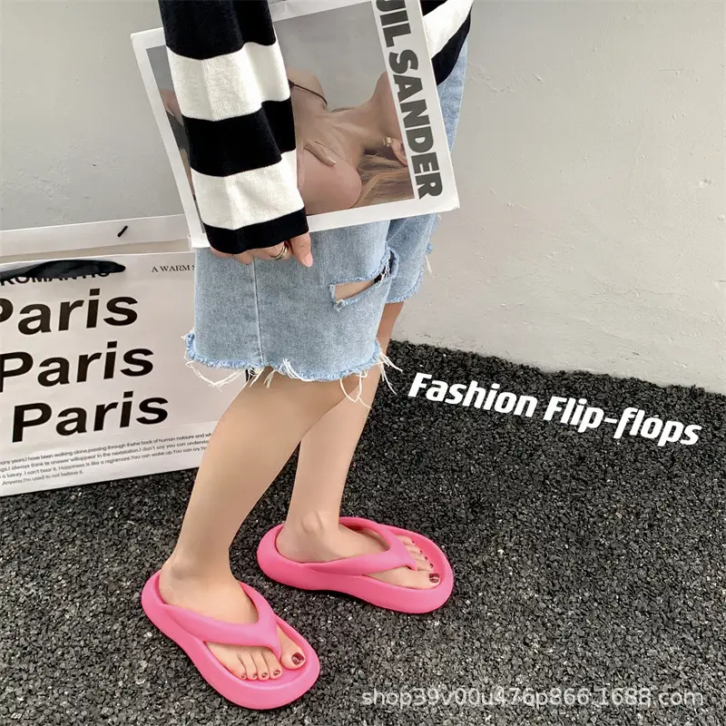 Black EVA Flip Flops Women Summer Home Outdoor Wear