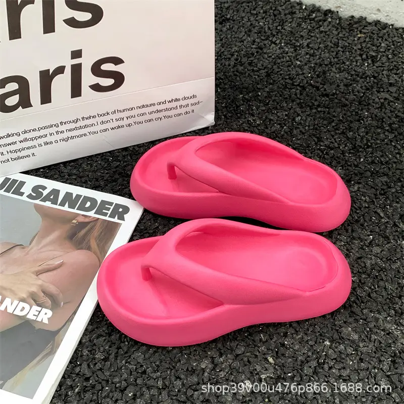 Black EVA Flip Flops Women Summer Home Outdoor Wear