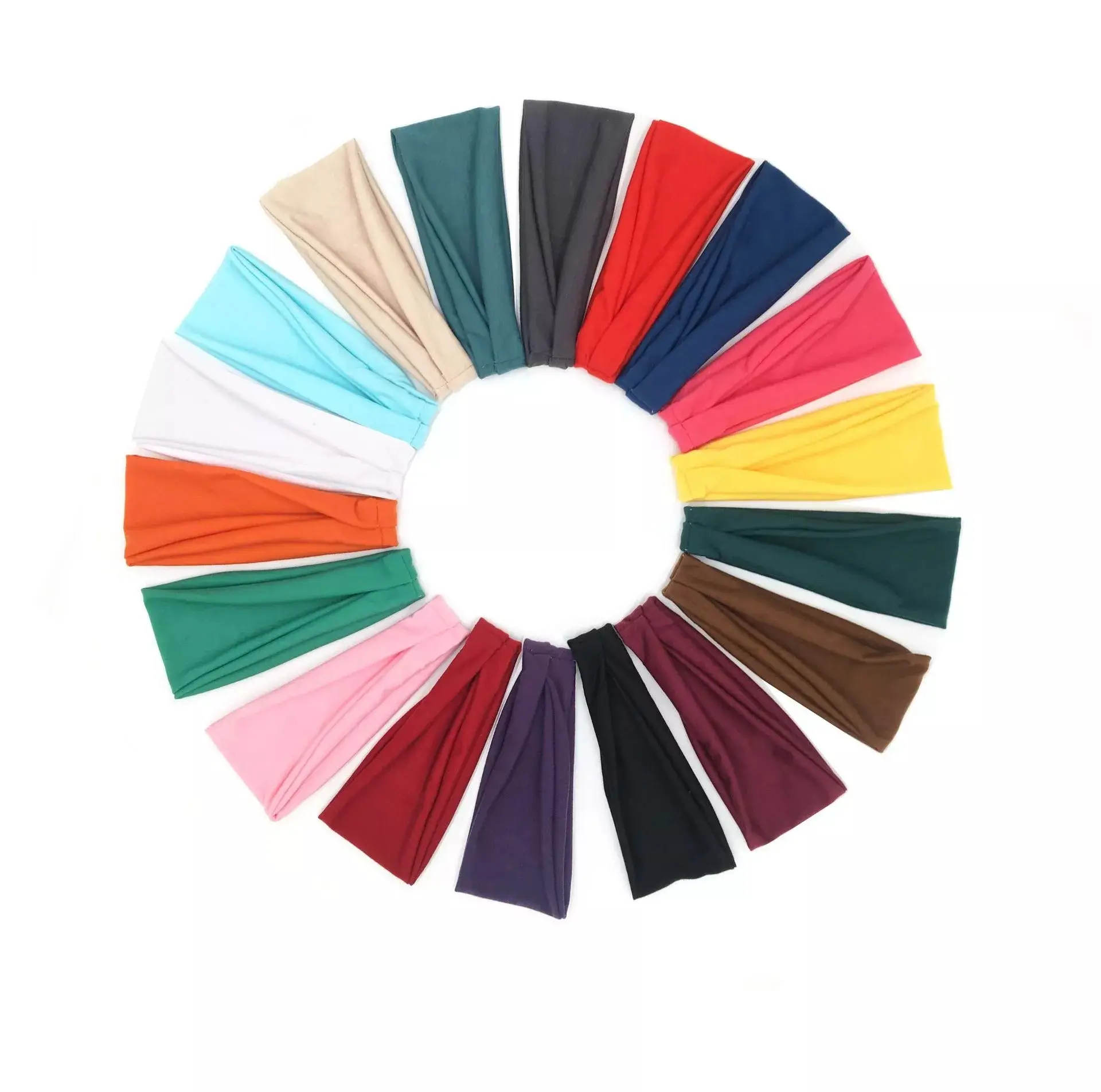 Solid Color Geometric Sports Headband Yoga Sweat Absorbent Running Fitness Elastic Fabric Headscarf - Image 4