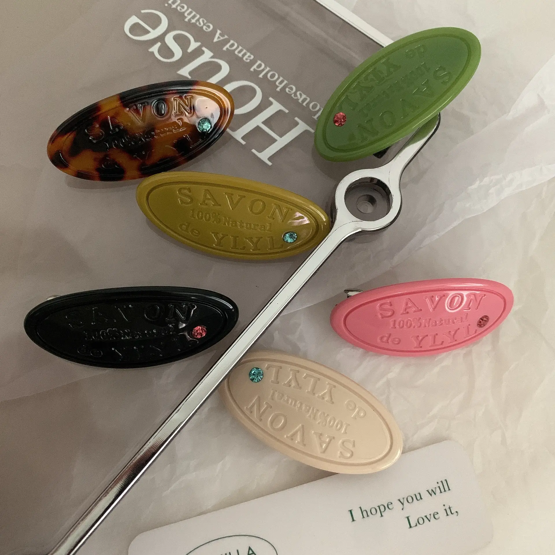 Red Korean Ins Same Style Hairpin Clip with Diamond Side — feature 12