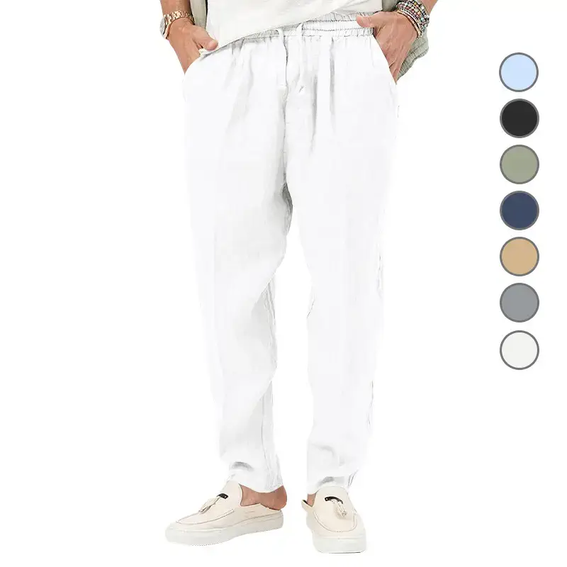 Men's Grey Linen Casual Pants 2025 - Image 12