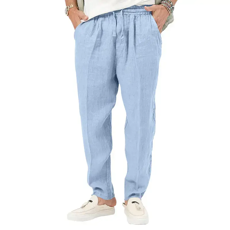Men's Grey Linen Casual Pants 2025 - Image 4