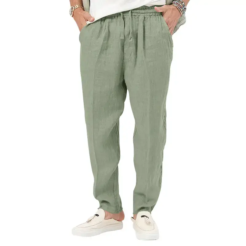 Men's Grey Linen Casual Pants 2025 - Image 5