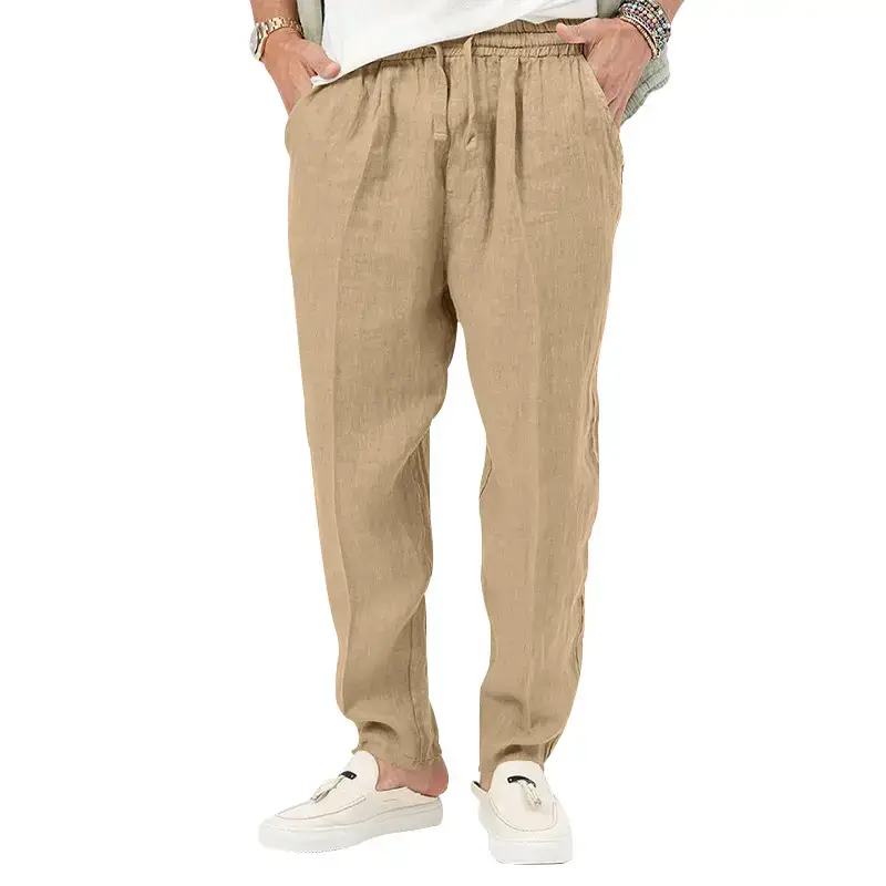 Men's Grey Linen Casual Pants 2025 - Image 6