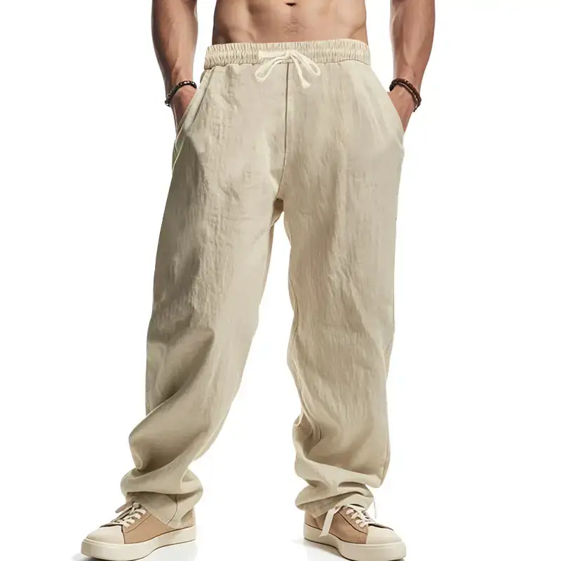 Men's Grey Linen Casual Pants 2025 - Image 8