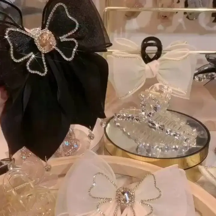 Sweet Flash Diamond Hairpin with Peacock Tail Bow — feature 3