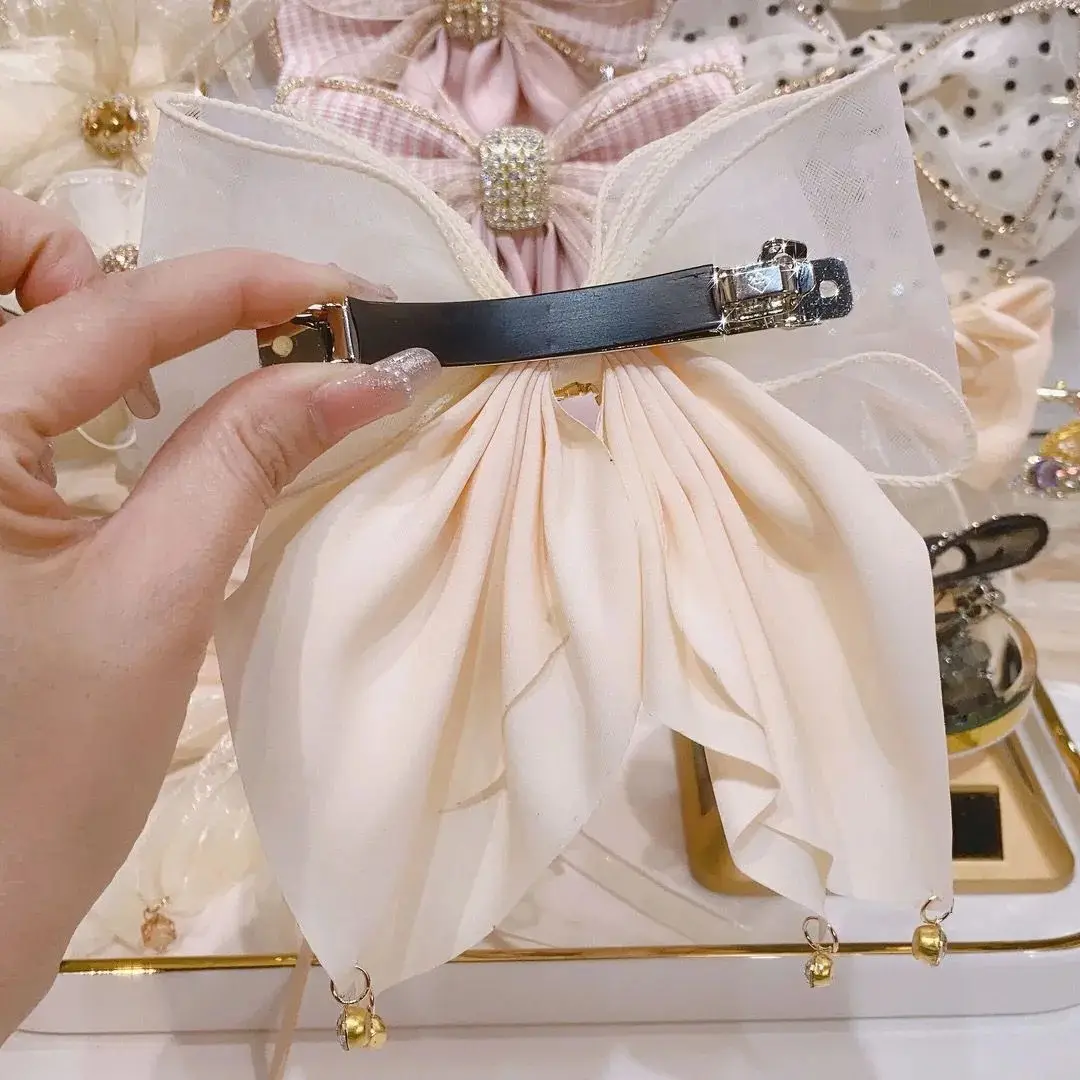 Sweet Flash Diamond Hairpin with Peacock Tail Bow — feature 5