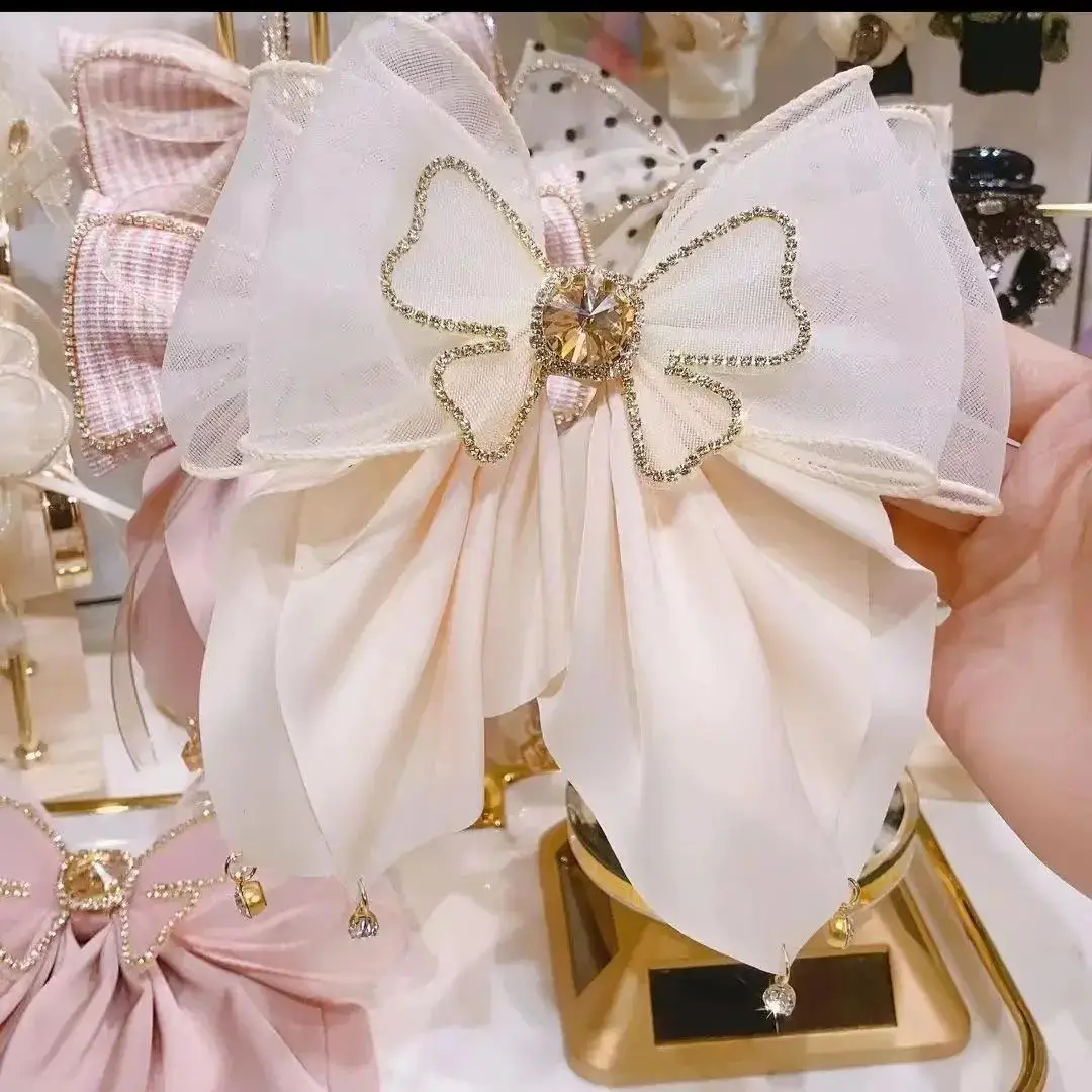 Sweet Flash Diamond Hairpin with Peacock Tail Bow — feature 6