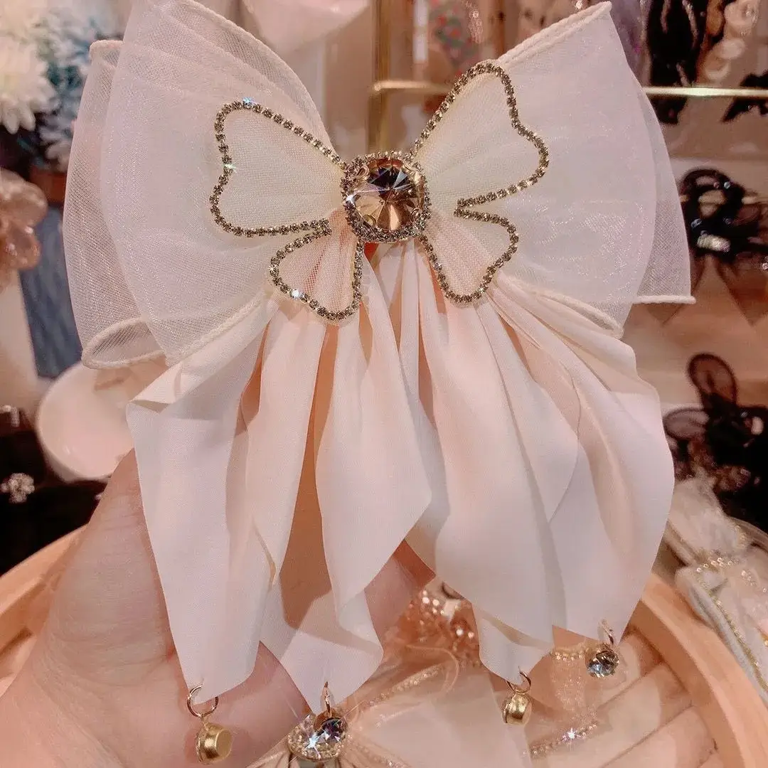 Sweet Flash Diamond Hairpin with Peacock Tail Bow — feature 8