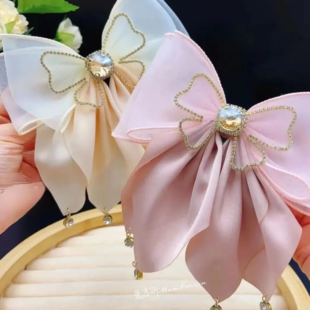 Sweet Flash Diamond Hairpin with Peacock Tail Bow — feature 9