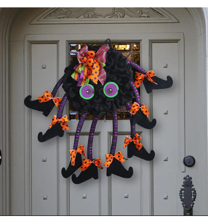 Halloween Multi-Legged Spider Wreath Decoration — feature 5
