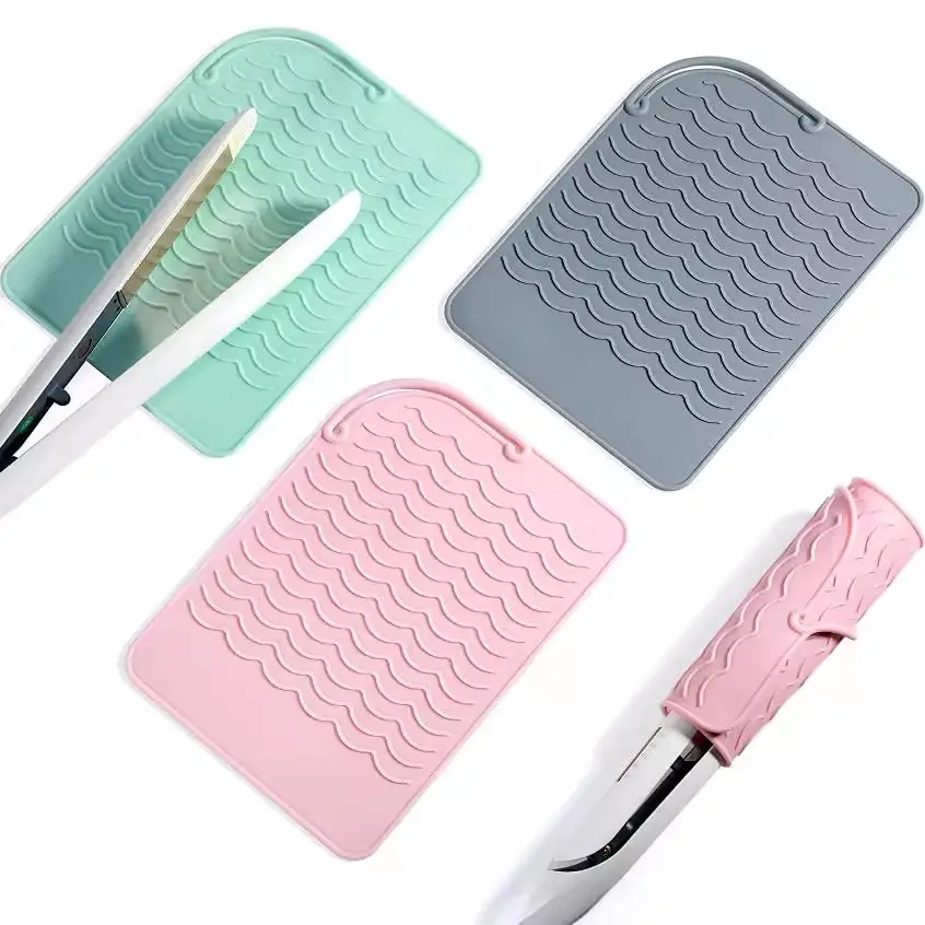 Non-Slip Silicone Hair Curling Rod Pad Light Blue - Image 8