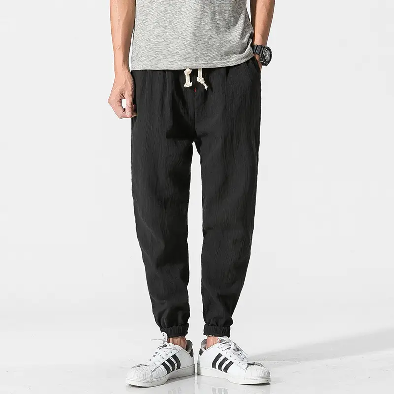 Men Linen Casual Pants Large Summer Wear - Image 11