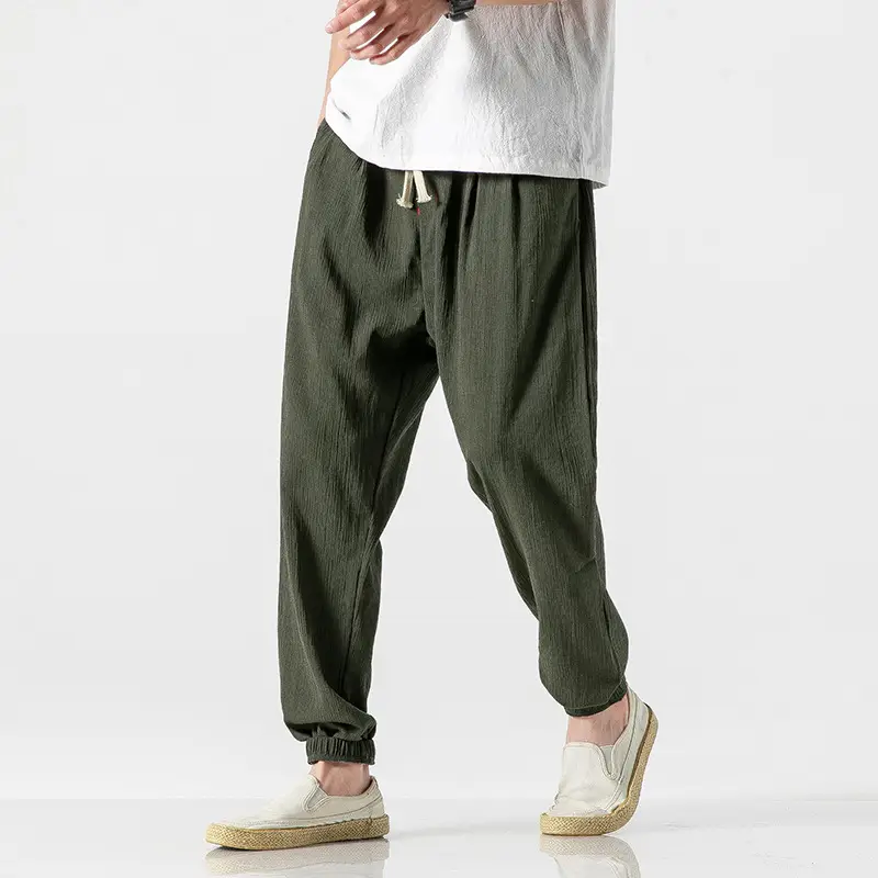 Men Linen Casual Pants Large Summer Wear - Image 5