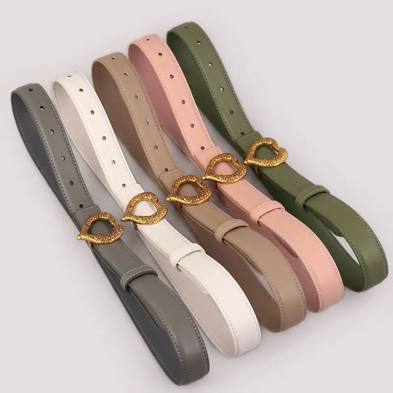Women's Heart Gold Plated Genuine Leather Belt - Image 11