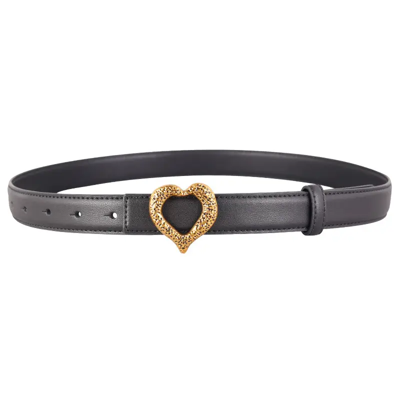 Women's Heart Gold Plated Genuine Leather Belt - Image 14