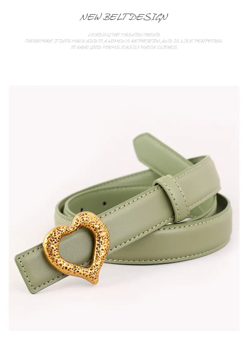 Women's Heart Gold Plated Genuine Leather Belt — feature 41