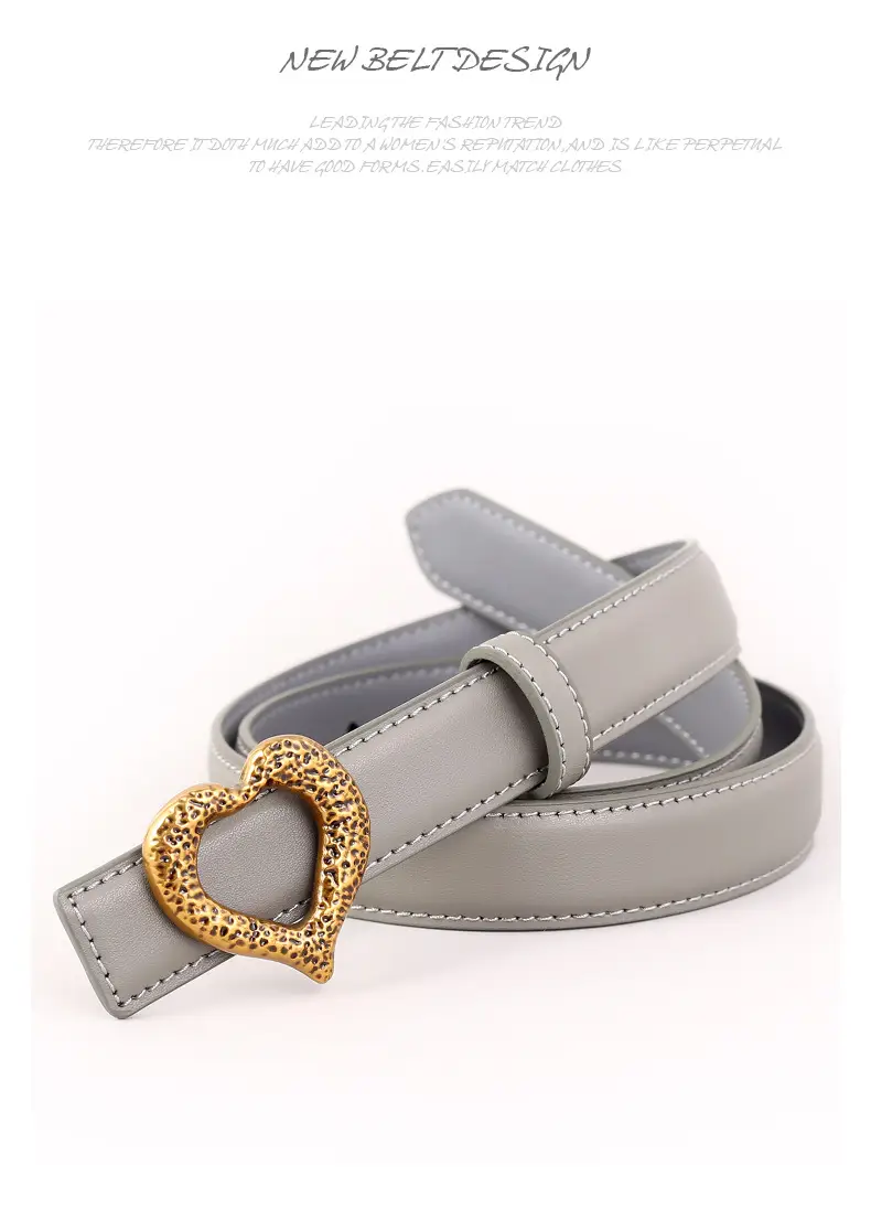 Women's Heart Gold Plated Genuine Leather Belt — feature 42
