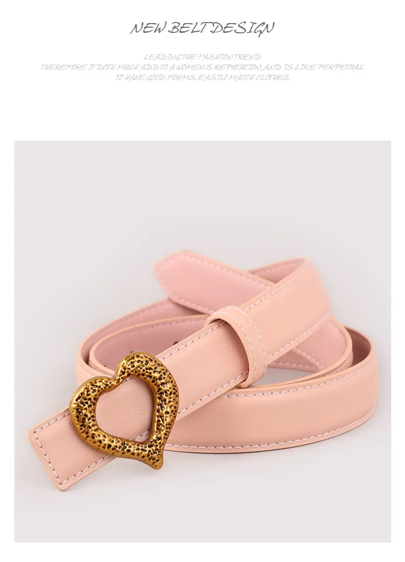 Women's Heart Gold Plated Genuine Leather Belt — feature 44