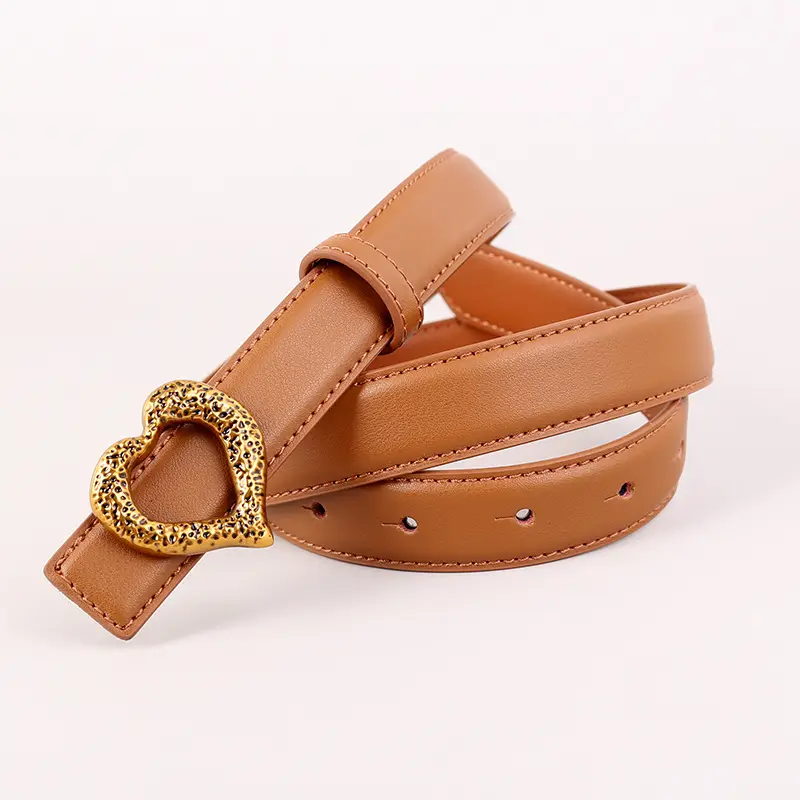 Women's Heart Gold Plated Genuine Leather Belt - Image 3